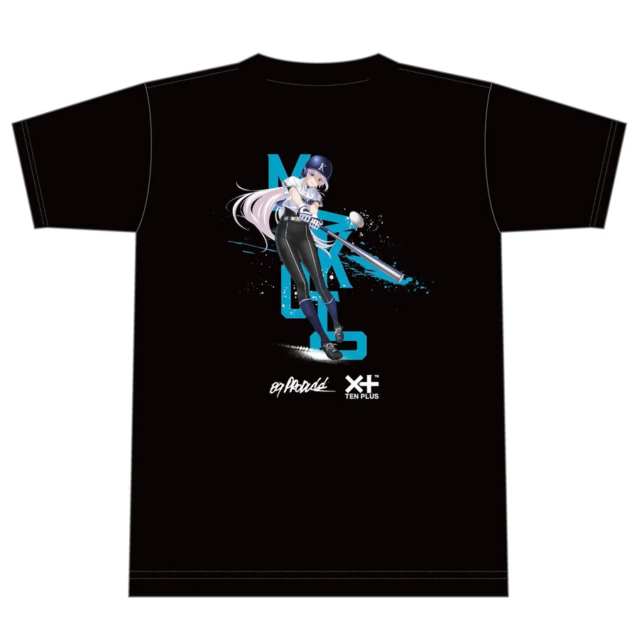 TENPLUS×たまんちゅ！ 六甲院真琴 Tシャツ ブラック